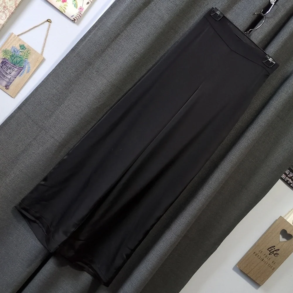 RACHEL Rachel Roy Black Pull On Wide Leg Satin Pants XS NWOT - Picture 2 of 6